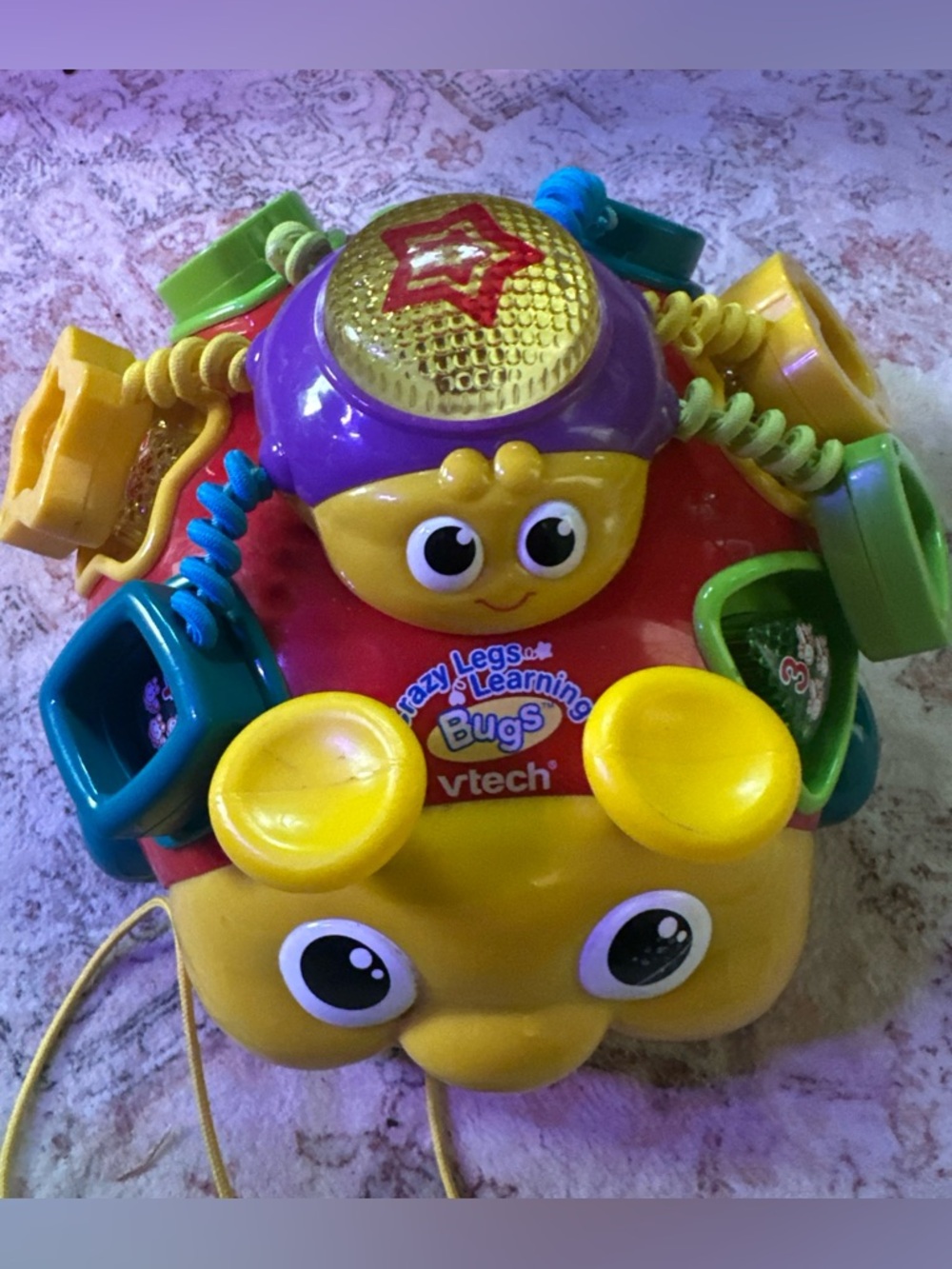 Crazy Legs Learning Bugs - Yellow Multi-Color Interactive Toy WORKS
